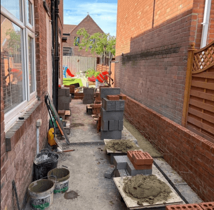 Brickwork extension in progress — Essential Home Improvement